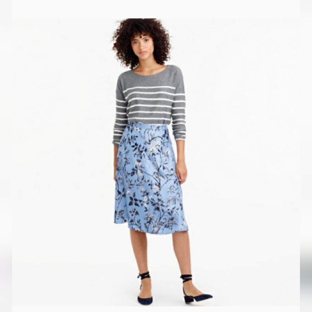RARE, NWOT J.Crew Collection Rati Monkey A-line Silk Skirt, Size 12